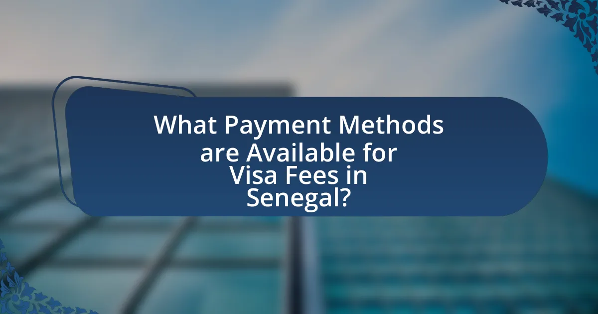 What Payment Methods are Available for Visa Fees in Senegal?