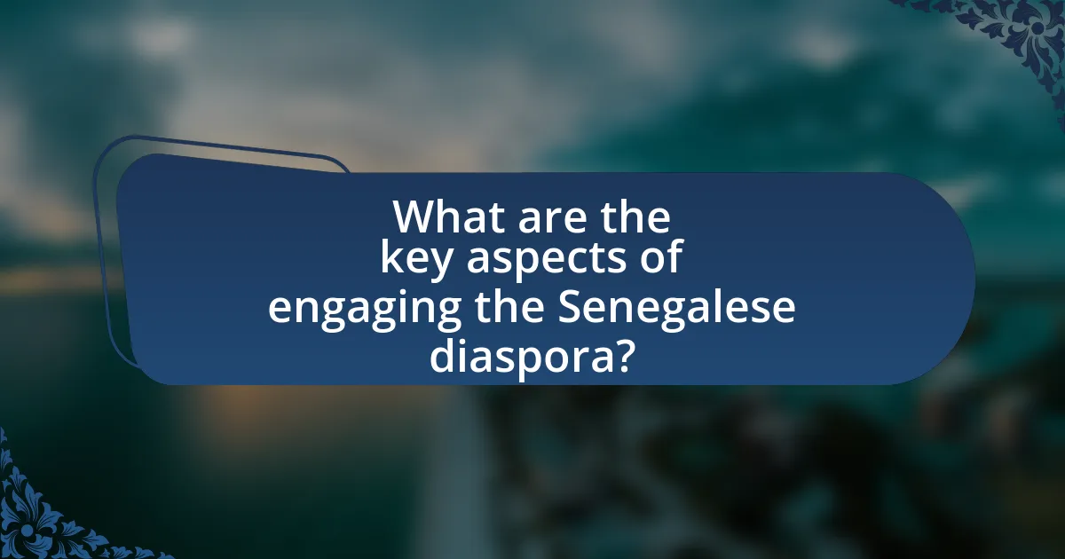 What are the key aspects of engaging the Senegalese diaspora?